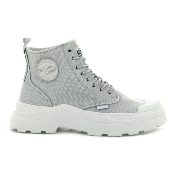 Bottes Palladium Pallakix Hi Tela Homme Grise Clair | FR VXC304J